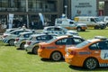 Various South African Police Cars - Wide angle of JMPD with EMPD and TMPD Royalty Free Stock Photo