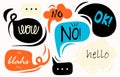Various speech bubbles with words. Royalty Free Stock Photo