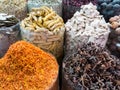 Various spices in Dubai Spice Souq Royalty Free Stock Photo