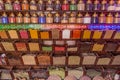 Various spices for sale in a shop in Nubian village Gharb Seheil, Egy Royalty Free Stock Photo