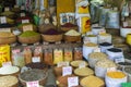 Various spices and seasoning at traditional street market in Han