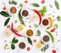 Various spices selection. Background. Royalty Free Stock Photo