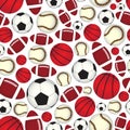 Various sport balls seamless color pattern Royalty Free Stock Photo