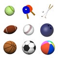 Various Sports Balls Royalty Free Stock Photo