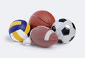Various sports balls. Sports Equipment