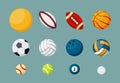 Various sports balls flat vector illustrations set Royalty Free Stock Photo