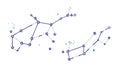 Various Star Constellations of the Zodiac Line Art Vector Set, vector design Generative AI Royalty Free Stock Photo