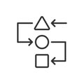 Various step-by-step tasks, icon in line design. Tasks, step-by-step, workflow, process, goal, action plan on white