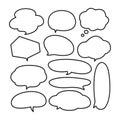 Various stickers of white speech bubbles vector set - stock vector