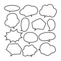 Various stickers of white speech bubbles vector set - stock vector