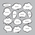 Various stickers of white speech bubbles vector set with triple dots - stock vector