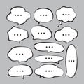 Various stickers of white speech bubbles vector set with triple dots - stock vector