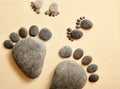 Various stones in the shape of human feet Royalty Free Stock Photo