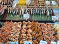 Various street food in Teradomari fish market