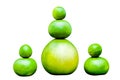 Various stuck figures shapes sets from green citruses fruits isolated on white background. Limes, pummelo, grapefruits Royalty Free Stock Photo