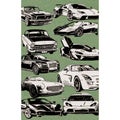 Various Style Cars Scetch Drawing Illustration On Black Line