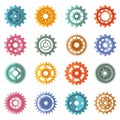 Various style color gears set Royalty Free Stock Photo