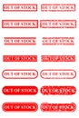 Various Style of Rubber Stamp : Out of Stock Royalty Free Stock Photo