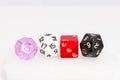 Various styles of antique dice recently recovered from storage
