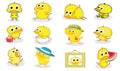 Various styles cartoon chicks