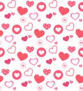 Seamless Valentine`s Hearts Background Pattern