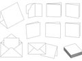 Various styles of paper folding and envelopes Royalty Free Stock Photo
