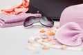 Various Summer Items Ready for Trip Packing Royalty Free Stock Photo