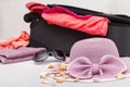 Various Summer Items Ready for Trip Packing Royalty Free Stock Photo