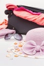 Various Summer Items Ready for Trip Packing Royalty Free Stock Photo