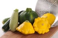 Various Summer Squash against White Background Royalty Free Stock Photo