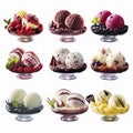 Various sundaes, collage Royalty Free Stock Photo
