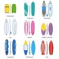 Various Surfboards Vector Set