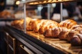 Various sweet baked goods at the bakery display Royalty Free Stock Photo