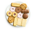 Various sweet biscuits on plate.