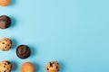 flat lay with various arranged sweet cupcakes