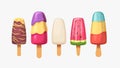 various tasty colorful ice cream in set Royalty Free Stock Photo