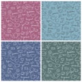 Various teas, cups and teapots. Seamless linear pattern for wrapping paper or menu Royalty Free Stock Photo