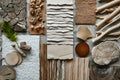 Various textured material samples for interior design Royalty Free Stock Photo