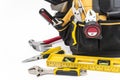 Various tools in bag Royalty Free Stock Photo
