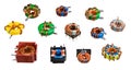 Various toroidal inductors and transformers isolated on a white background Royalty Free Stock Photo