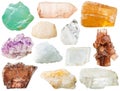 Various transparent mineral rocks and stones Royalty Free Stock Photo