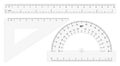 Various transparent rulers on white background