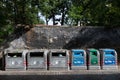 Various trash cans for differentiate sorted garbage to recycling