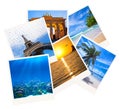 Various travel photo collage isolated on white Royalty Free Stock Photo