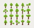 Various Tree Illustrations Set Royalty Free Stock Photo