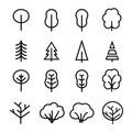 Various trees vector icons