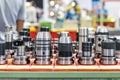 Various type collet quick chuck holder for drill bit or cutting tool drilling and tapping of cnc milling machining center for Royalty Free Stock Photo