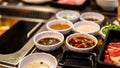 Various type of dipping sauce for the Japanese foods Royalty Free Stock Photo