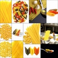 Various type of Italian pasta collage Royalty Free Stock Photo