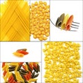 Various type of Italian pasta collage Royalty Free Stock Photo